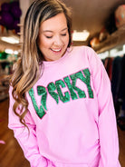 Lucky Charm Sequin Pullover-Sweatshirts-Dear Me Southern Boutique, located in DeRidder, Louisiana
