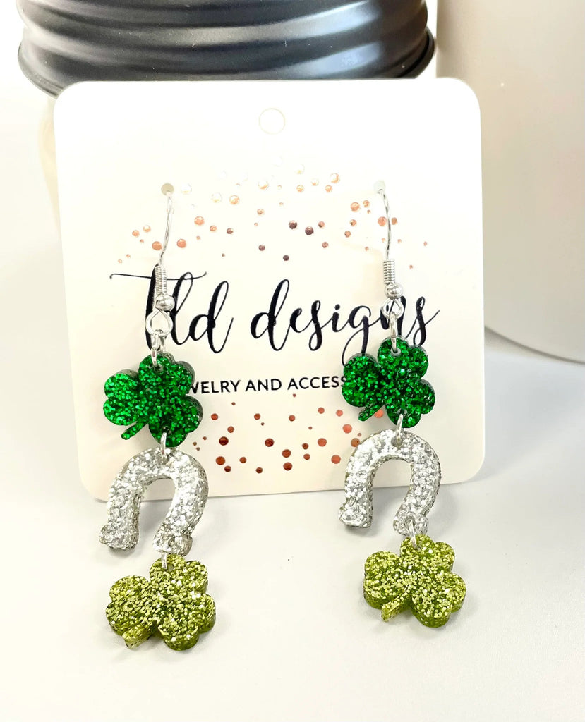 Lucky Horseshoe Dangles-Dear Me Southern Boutique, located in DeRidder, Louisiana