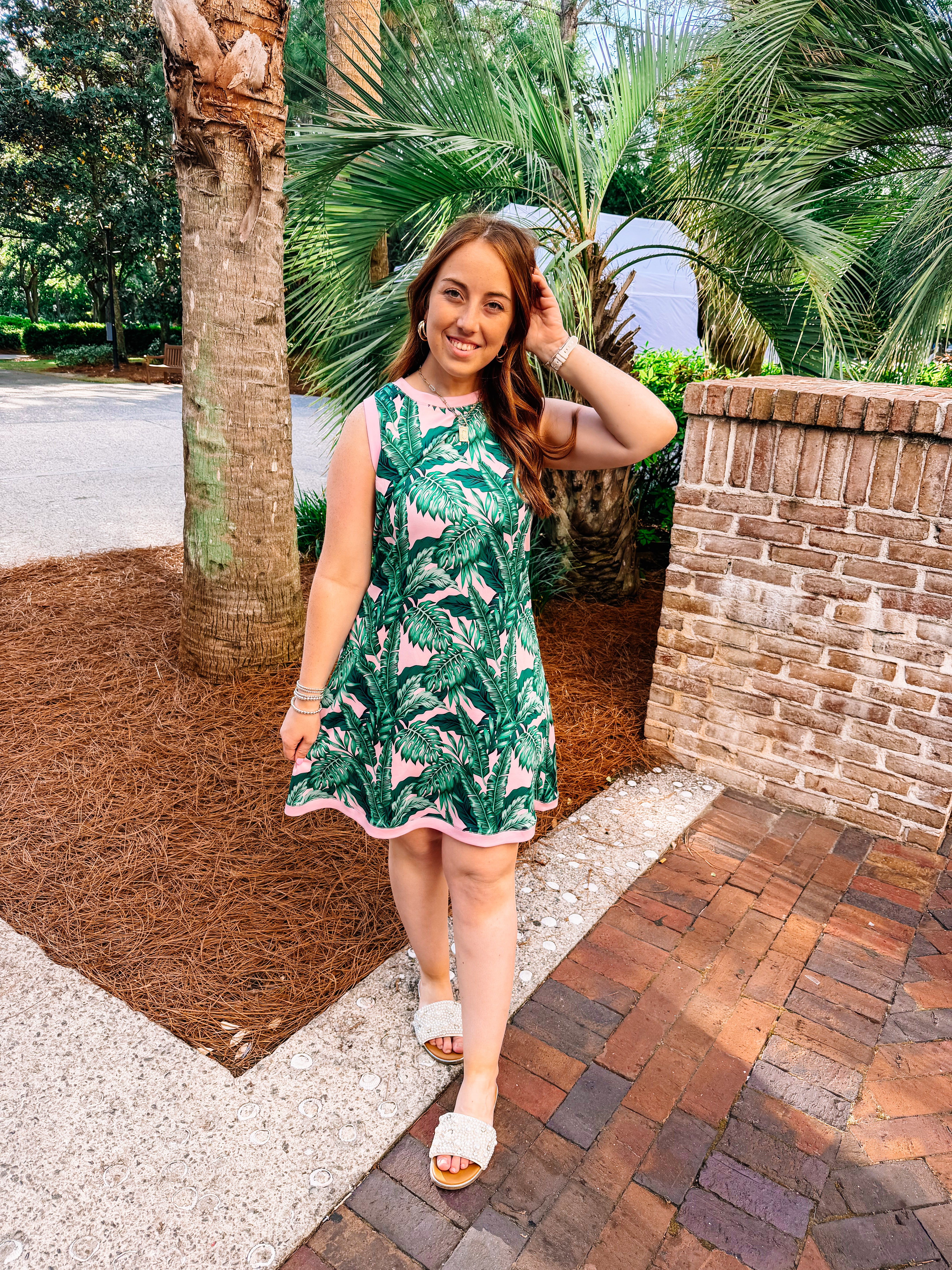 Lucy Scuba Tank Dress - Pink Oasis-Dresses-Dear Me Southern Boutique, located in DeRidder, Louisiana