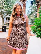 Lucy Scuba Tank Dress - Pink Safari Chic-Dresses-Dear Me Southern Boutique, located in DeRidder, Louisiana