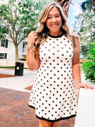 Lucy Scuba Tank Dress - Polka Dot-Dresses-Dear Me Southern Boutique, located in DeRidder, Louisiana