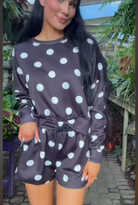 Luna Luxe Pullover Set-After Dark Polka Dot-Dear Me Southern Boutique, located in DeRidder, Louisiana