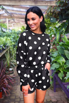 Luna Luxe Pullover Set-After Dark Polka Dot-Dear Me Southern Boutique, located in DeRidder, Louisiana