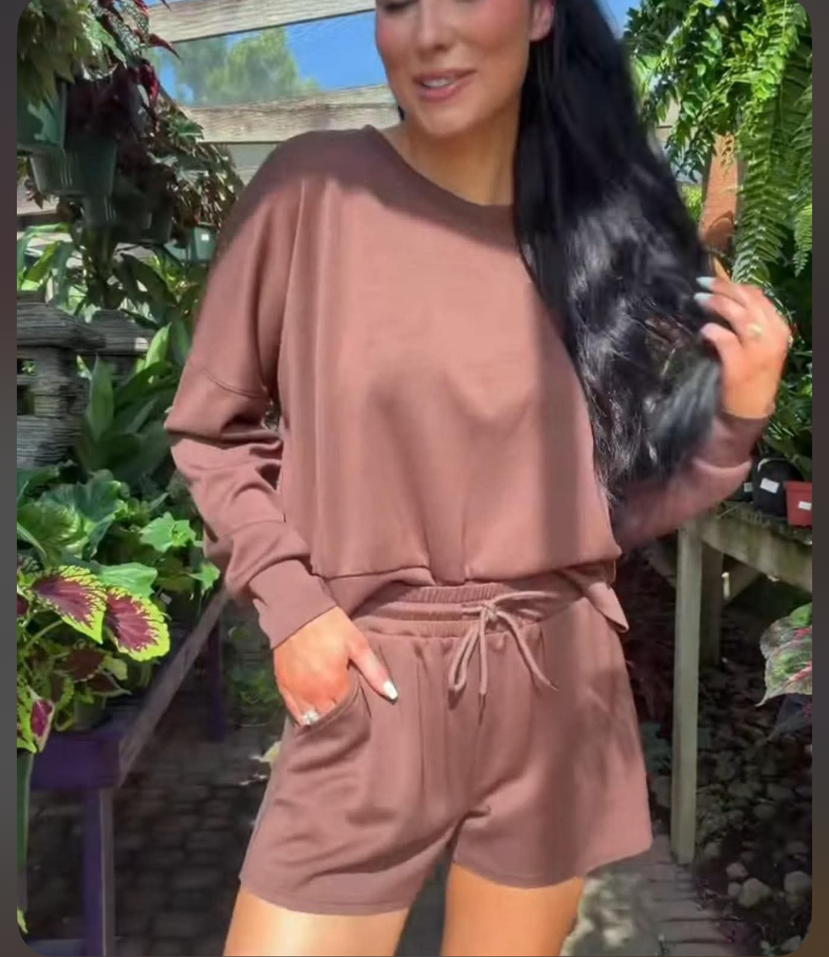 Luna Luxe Pullover Set-Chocolate-Dear Me Southern Boutique, located in DeRidder, Louisiana