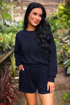 Luna Luxe Pullover Set-Navy-Dear Me Southern Boutique, located in DeRidder, Louisiana