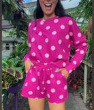 Luna Luxe Pullover Set-Pink Polka Dot-Dear Me Southern Boutique, located in DeRidder, Louisiana