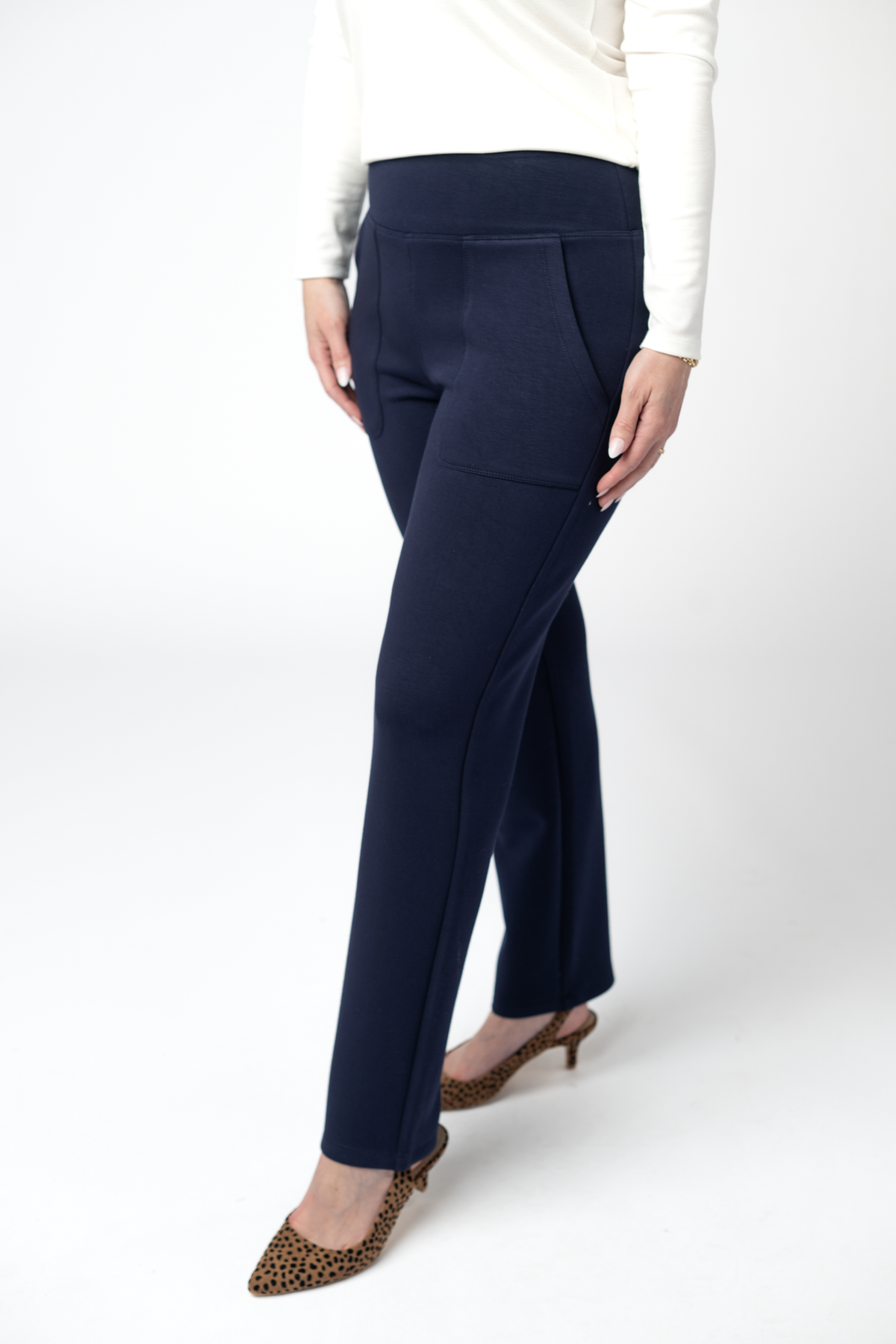Luxe Ankle Bottoms- Navy-Other Bottoms-Dear Me Southern Boutique, located in DeRidder, Louisiana