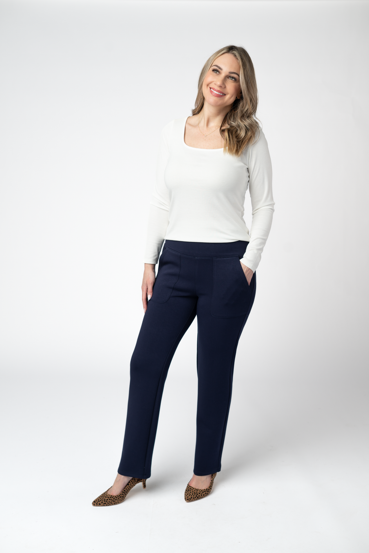 Luxe Ankle Bottoms- Navy-Other Bottoms-Dear Me Southern Boutique, located in DeRidder, Louisiana