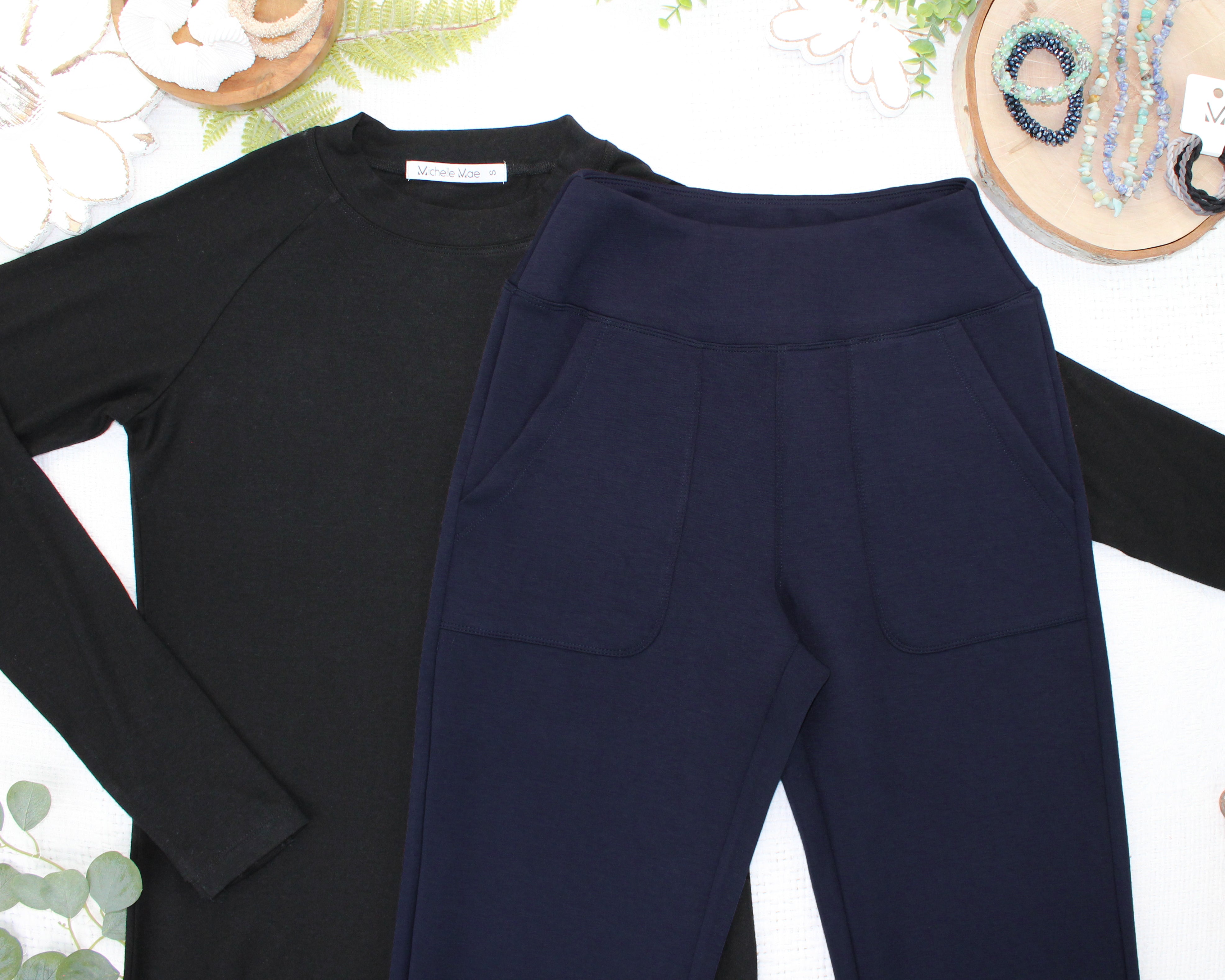 Luxe Ankle Bottoms- Navy-Other Bottoms-Dear Me Southern Boutique, located in DeRidder, Louisiana