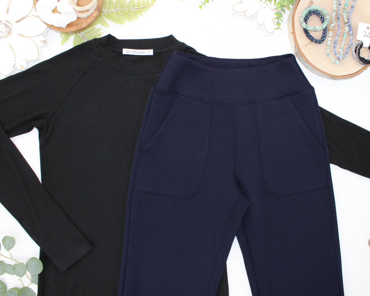Luxe Ankle Bottoms- Navy-Other Bottoms-Dear Me Southern Boutique, located in DeRidder, Louisiana