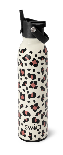 Luxy Leopard Swig Flip + Sip Bottle (20oz)-Tumblers/Mugs-Dear Me Southern Boutique, located in DeRidder, Louisiana