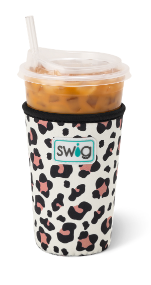 Luxy Leopard Swig Iced Cup Coolie-Tumblers/Mugs-Dear Me Southern Boutique, located in DeRidder, Louisiana