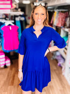 Lydia Sunday Dress-Navy-Dresses-Dear Me Southern Boutique, located in DeRidder, Louisiana