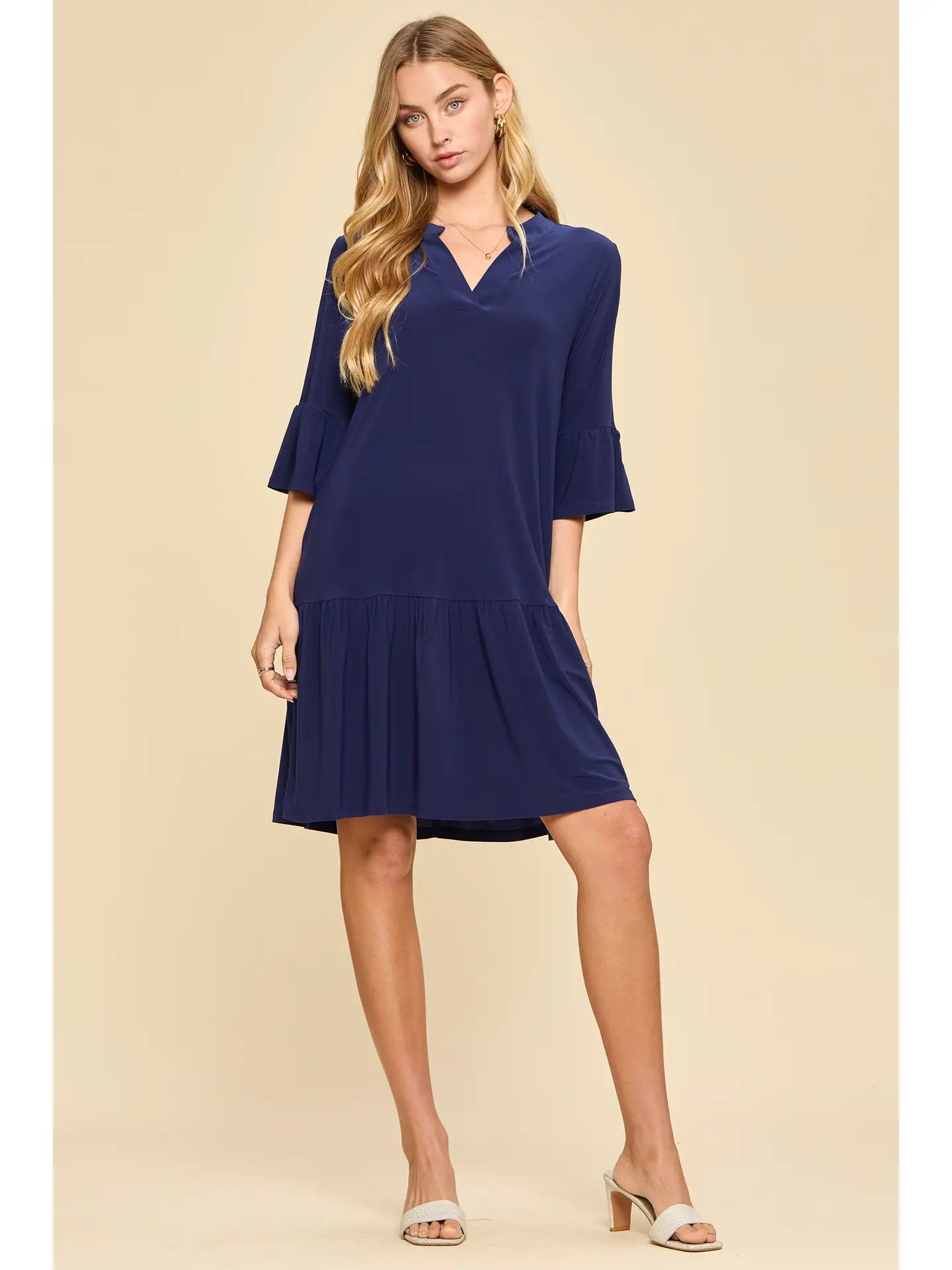 Lydia Sunday Dress-Navy-Dresses-Dear Me Southern Boutique, located in DeRidder, Louisiana