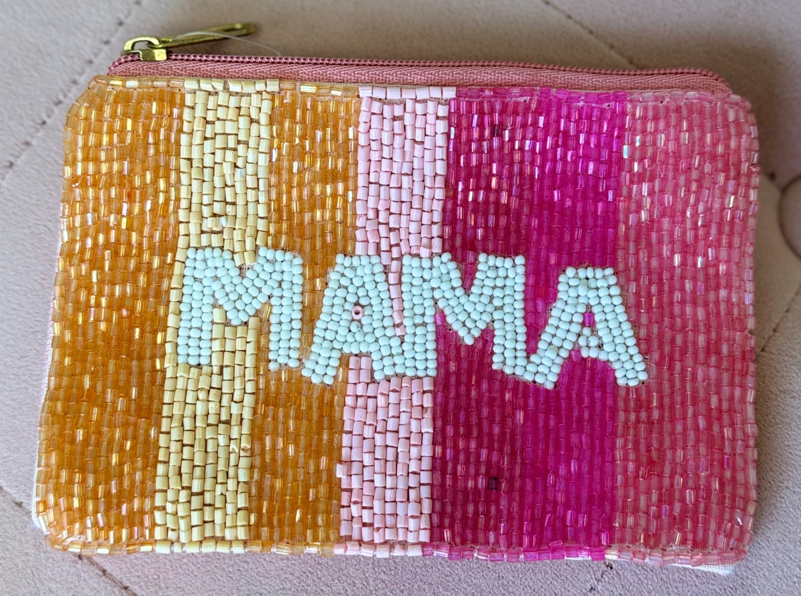 MAMA Beaded Coin Purse-Coin Purses-Dear Me Southern Boutique, located in DeRidder, Louisiana