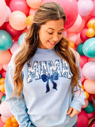 MAMA Blue Pullover Sweatshirt-Graphic Tops-Dear Me Southern Boutique, located in DeRidder, Louisiana