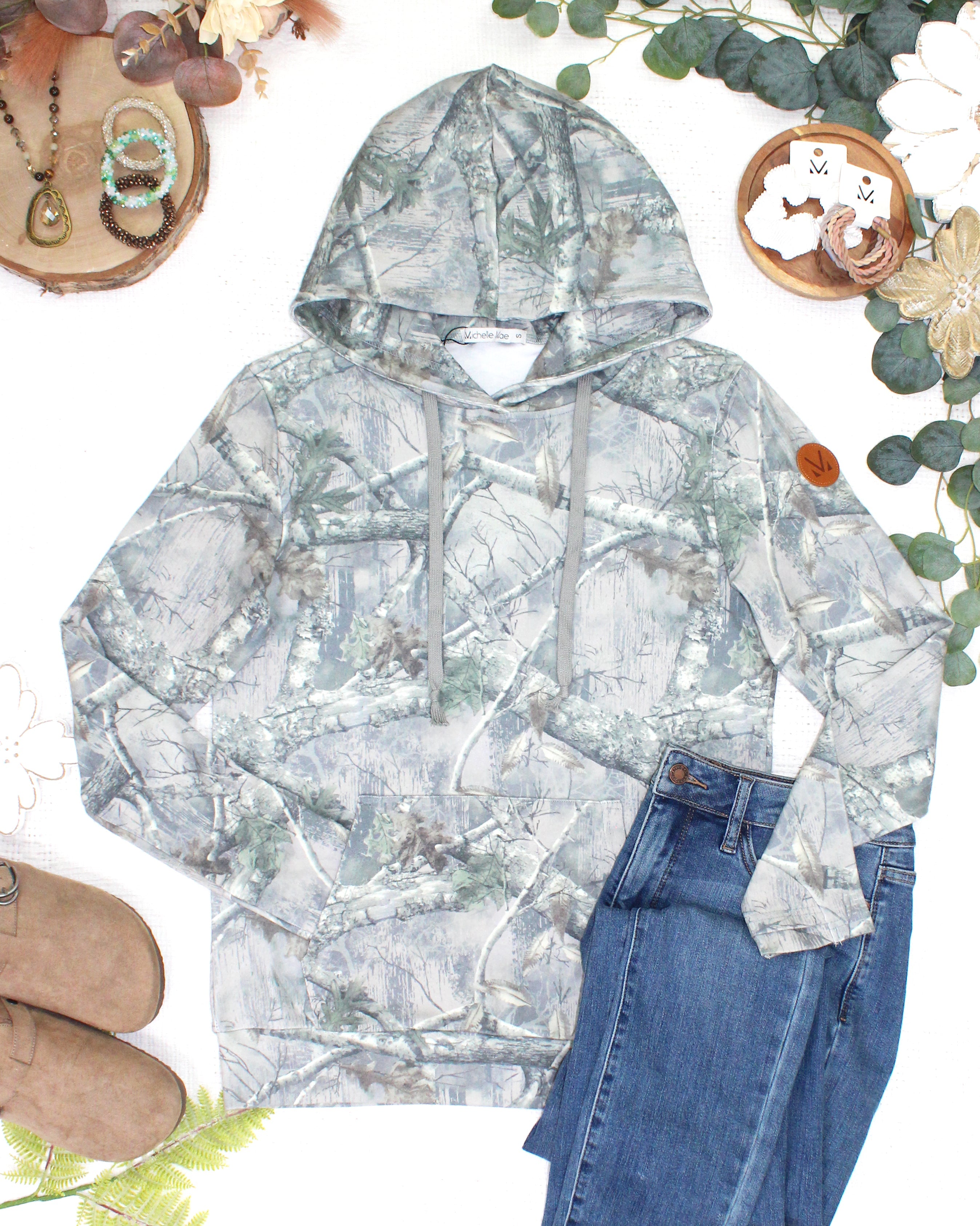 MARKET EXCLUSIVE Hailey Pullover Hoodie - Camo-hoodie-Dear Me Southern Boutique, located in DeRidder, Louisiana