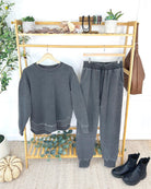 MARKET EXCLUSIVE Vintage Wash Pullover - Black-Pullover-Dear Me Southern Boutique, located in DeRidder, Louisiana