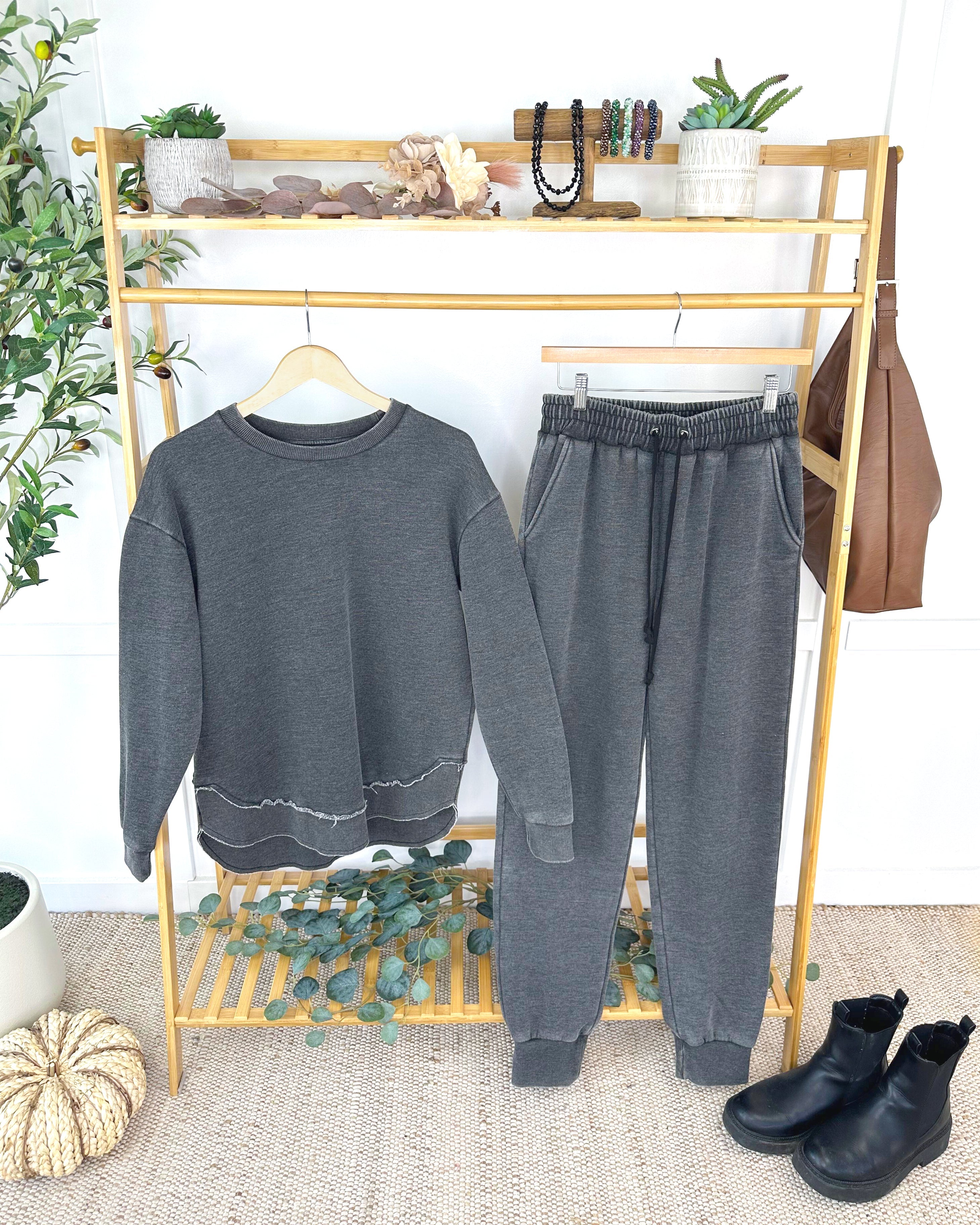 MARKET EXCLUSIVE Vintage Wash Pullover - Black-Pullover-Dear Me Southern Boutique, located in DeRidder, Louisiana