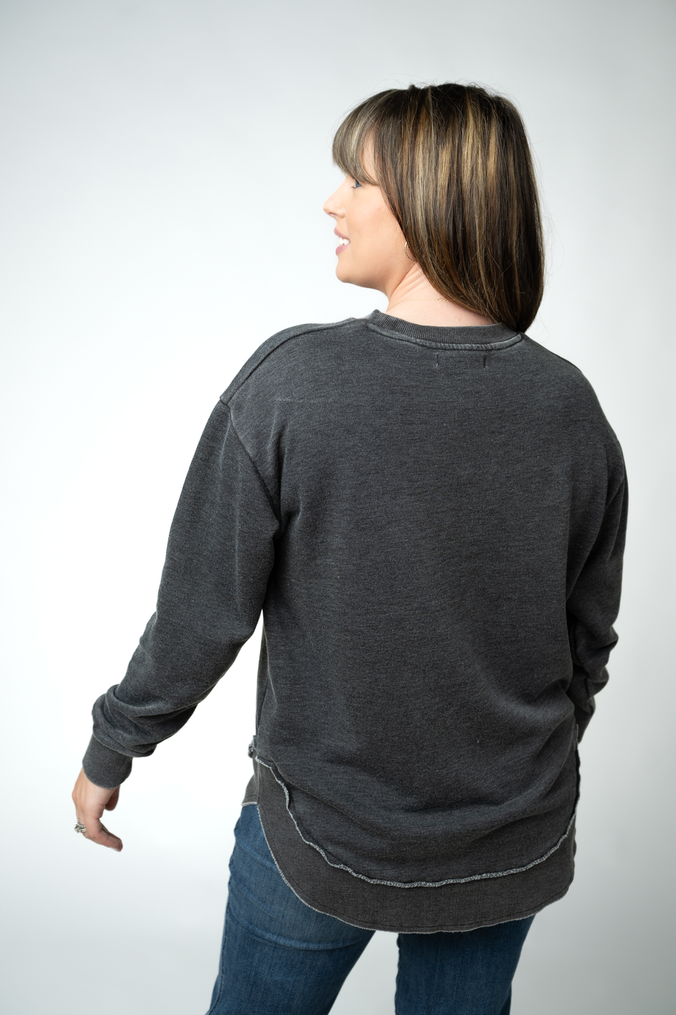 MARKET EXCLUSIVE Vintage Wash Pullover - Black-Pullover-Dear Me Southern Boutique, located in DeRidder, Louisiana