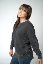 MARKET EXCLUSIVE Vintage Wash Pullover - Black-Pullover-Dear Me Southern Boutique, located in DeRidder, Louisiana