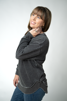 MARKET EXCLUSIVE Vintage Wash Pullover - Black-Pullover-Dear Me Southern Boutique, located in DeRidder, Louisiana
