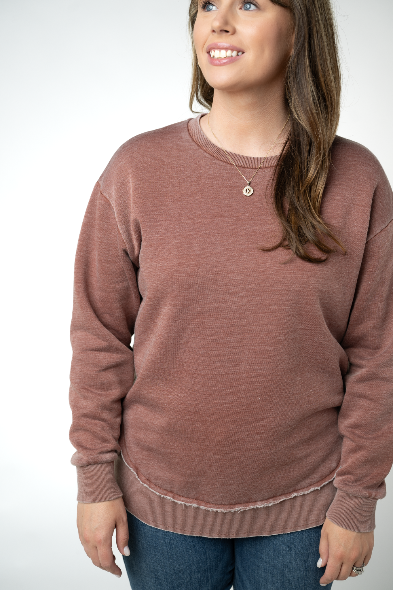 MARKET EXCLUSIVE Vintage Wash Pullover - Brown-Pullover-Dear Me Southern Boutique, located in DeRidder, Louisiana