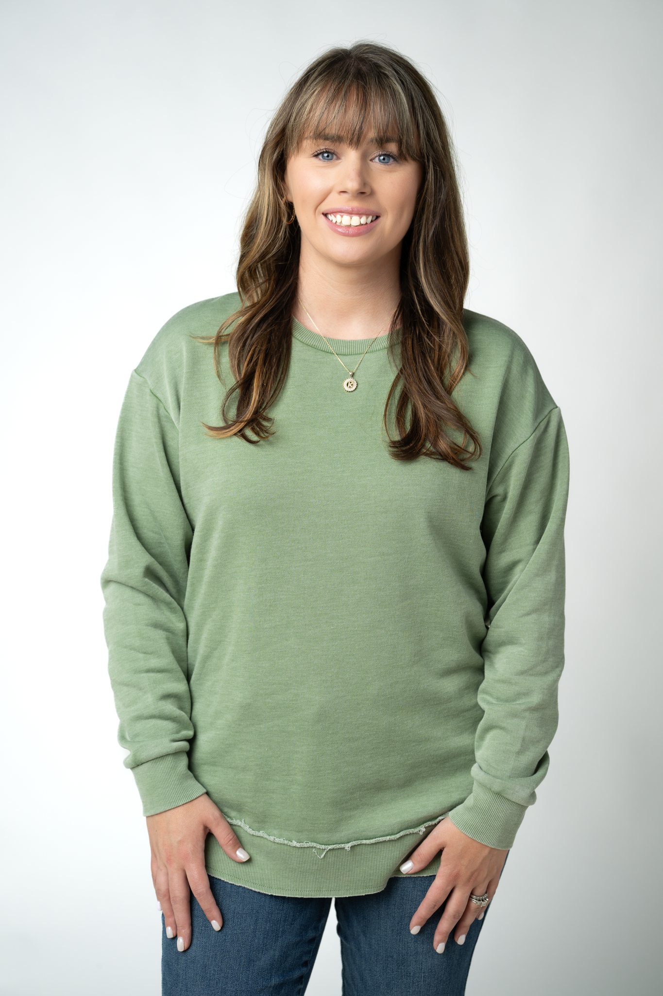 MARKET EXCLUSIVE Vintage Wash Pullover - Olive-Pullover-Dear Me Southern Boutique, located in DeRidder, Louisiana