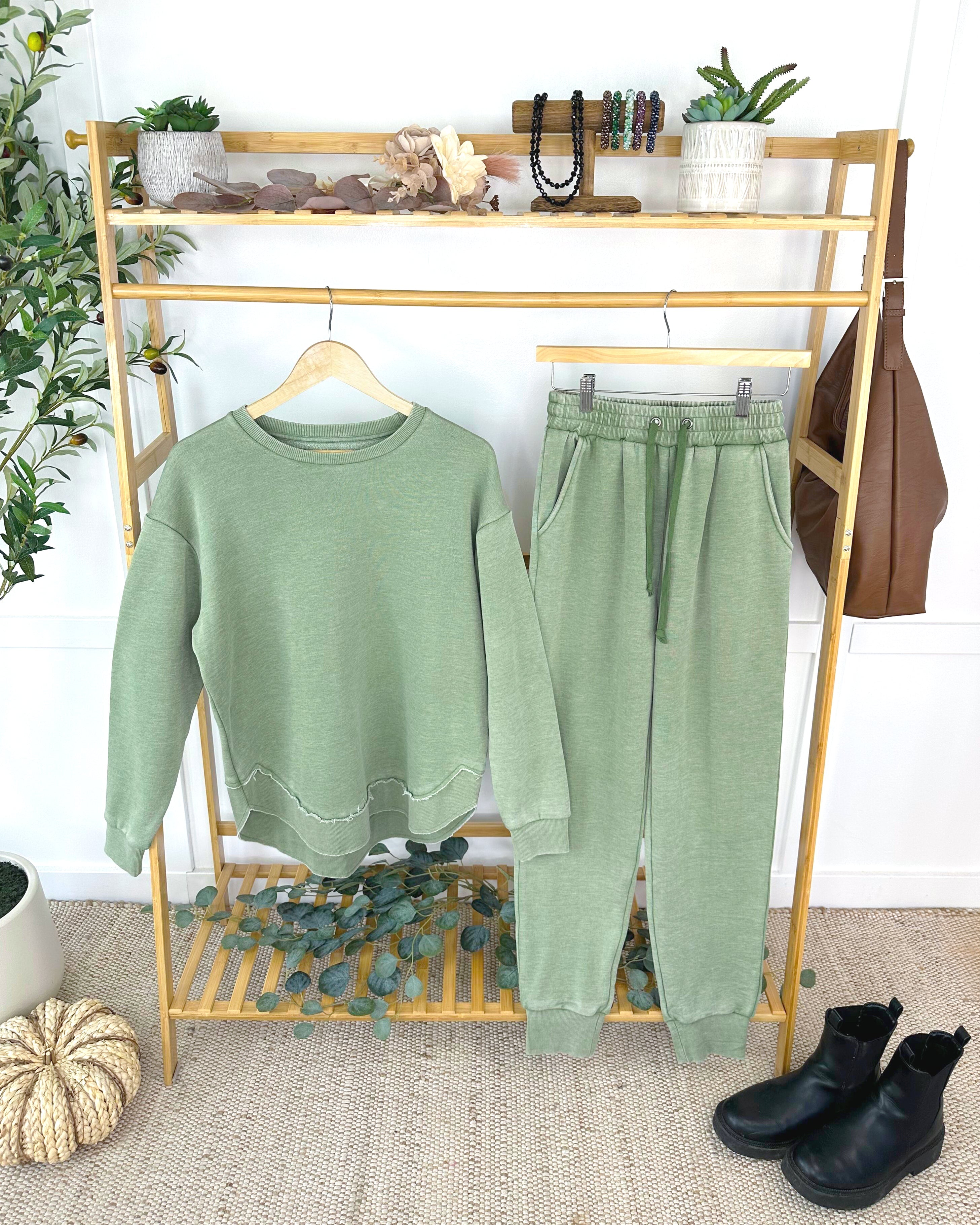 MARKET EXCLUSIVE Vintage Wash Pullover - Olive-Sweatshirts-Dear Me Southern Boutique, located in DeRidder, Louisiana