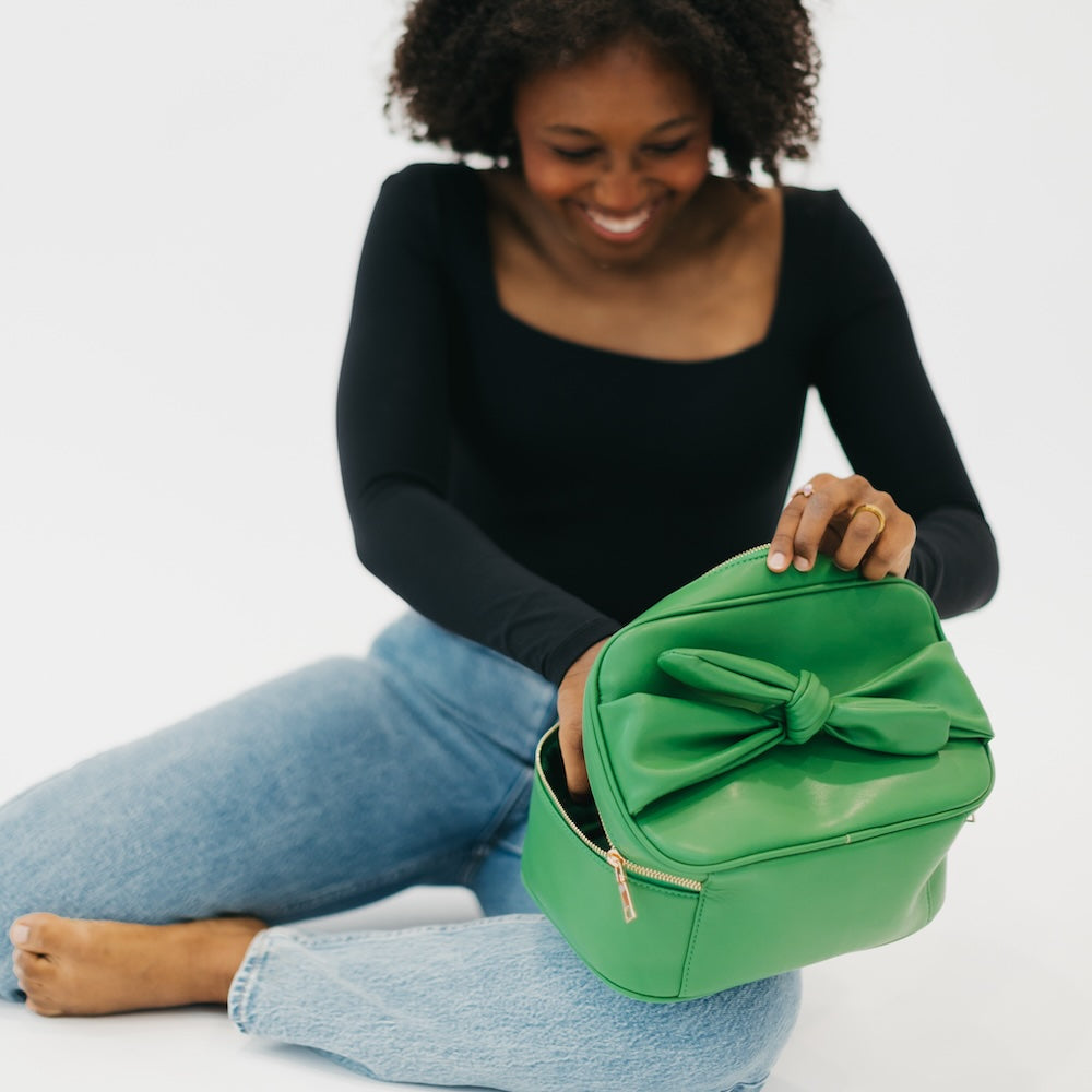 Madelyn Bow Makeup Bag-Presales-Dear Me Southern Boutique, located in DeRidder, Louisiana