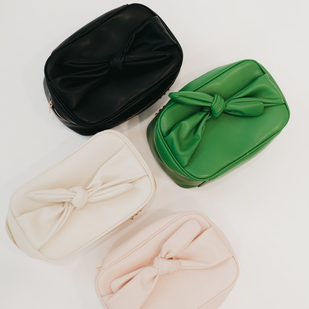 Madelyn Bow Makeup Bag-Presales-Dear Me Southern Boutique, located in DeRidder, Louisiana