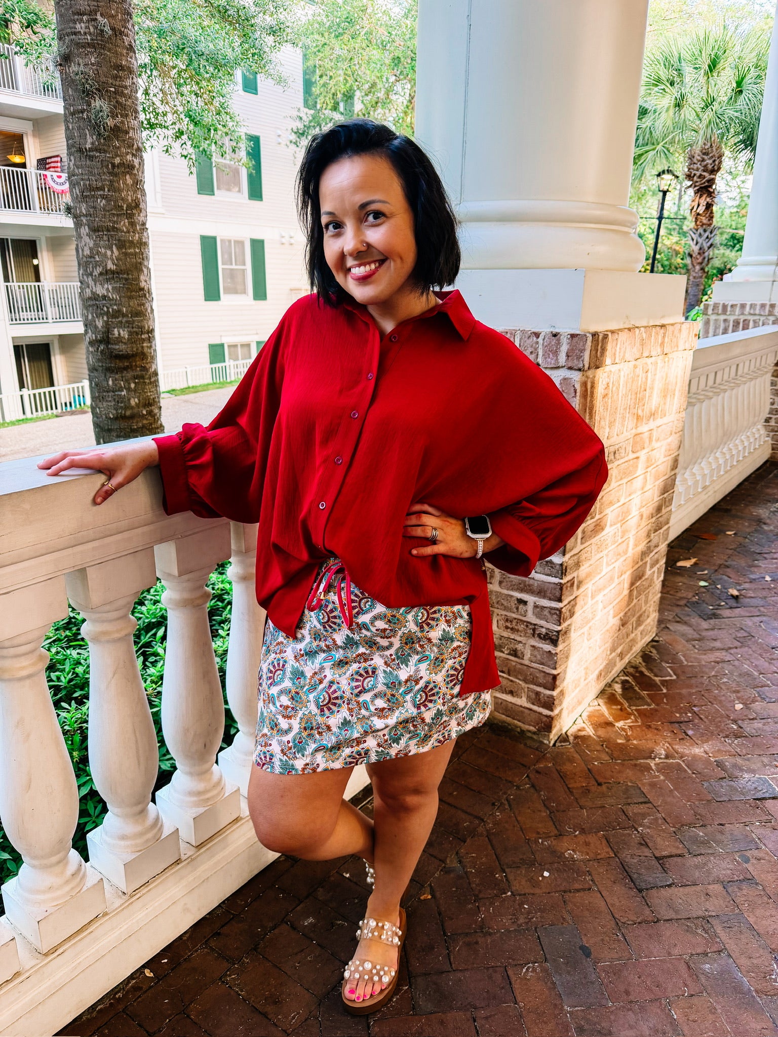 Magnolia Paisley Everyday Skort-Shorts/Skirts/Skorts-Dear Me Southern Boutique, located in DeRidder, Louisiana