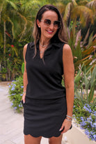 Make it Count Textured Skort Set - Black-Sets-Dear Me Southern Boutique, located in DeRidder, Louisiana