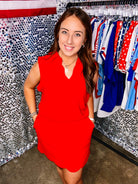 Make it Count Textured Skort Set -Red-Sets-Dear Me Southern Boutique, located in DeRidder, Louisiana