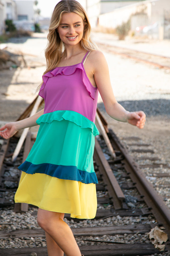 Make it Strappy Tiered Ruffle Dress-Dear Me Southern Boutique, located in DeRidder, Louisiana