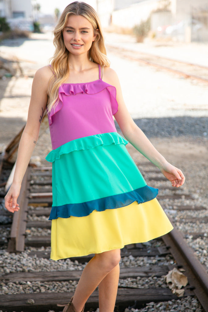Make it Strappy Tiered Ruffle Dress-Dear Me Southern Boutique, located in DeRidder, Louisiana