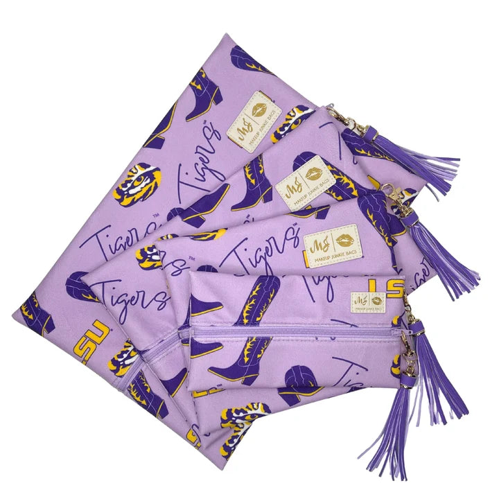 Makeup Junkie Bags - LSU Boots-Bags/Purses-Dear Me Southern Boutique, located in DeRidder, Louisiana