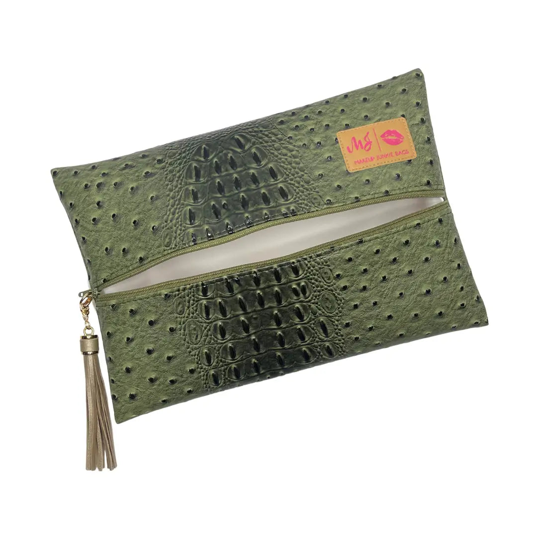 Makeup Junkie Pouches- Ostrich Pouches-Makeup Bags-Dear Me Southern Boutique, located in DeRidder, Louisiana
