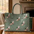Mallard Marshland Green Gingham Vinyl Tote©-Bags/Purses-Dear Me Southern Boutique, located in DeRidder, Louisiana