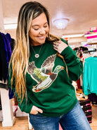 Mallard Sequin Pullover-Graphic Tops-Dear Me Southern Boutique, located in DeRidder, Louisiana