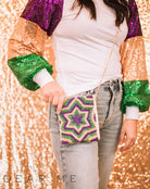 Mardi Gras Beaded Star Crossbody Mini-Handbags-Dear Me Southern Boutique, located in DeRidder, Louisiana