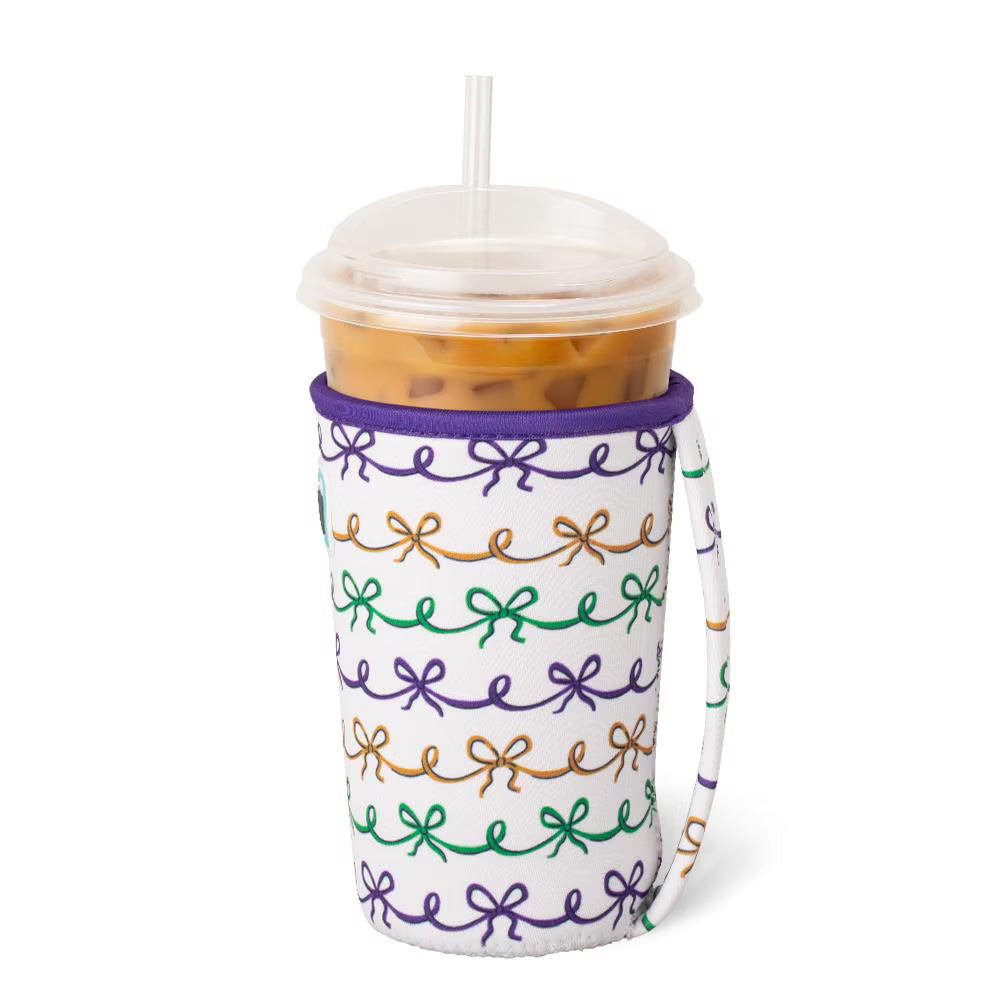 Mardi Gras Bows Iced Cup Coolie-Wine + Cocktails-Dear Me Southern Boutique, located in DeRidder, Louisiana