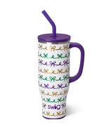 Mardi Gras Bows Mega Mug Jr. 30oz-Travel Mugs-Dear Me Southern Boutique, located in DeRidder, Louisiana