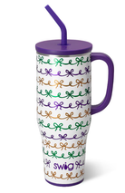 Mardi Gras Bows Swig Mega Mug 40oz-Travel Mugs-Dear Me Southern Boutique, located in DeRidder, Louisiana