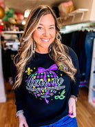 Mardi Gras Dear Me Disco - Merch Tee-Graphic Tops-Dear Me Southern Boutique, located in DeRidder, Louisiana