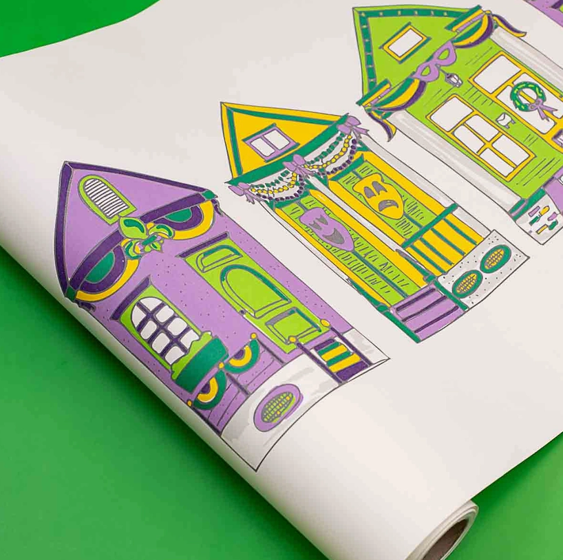 Mardi Gras Houses Paper Table Runner-Home Decor-Dear Me Southern Boutique, located in DeRidder, Louisiana