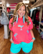 Margaritaville Sequin Patch Top-Blouses-Dear Me Southern Boutique, located in DeRidder, Louisiana