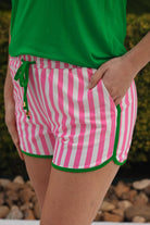 Melon Poppy Everyday Shorts-Shorts/Skirts/Skorts-Dear Me Southern Boutique, located in DeRidder, Louisiana