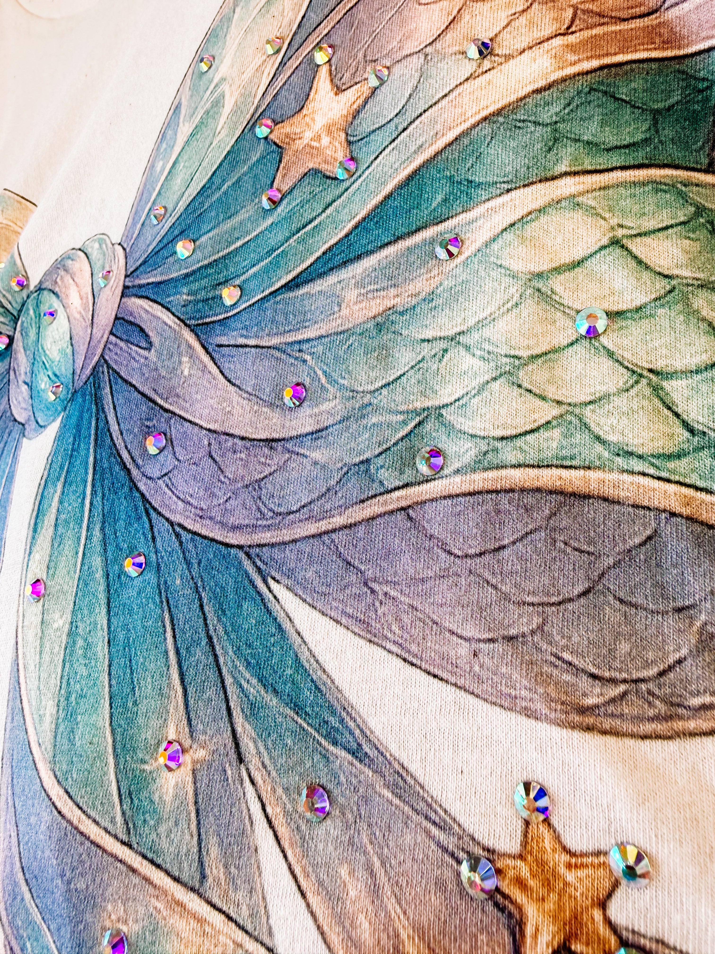 Mermaid Bow Bougie Rhinestone Tee-Dear Me Southern Boutique, located in DeRidder, Louisiana