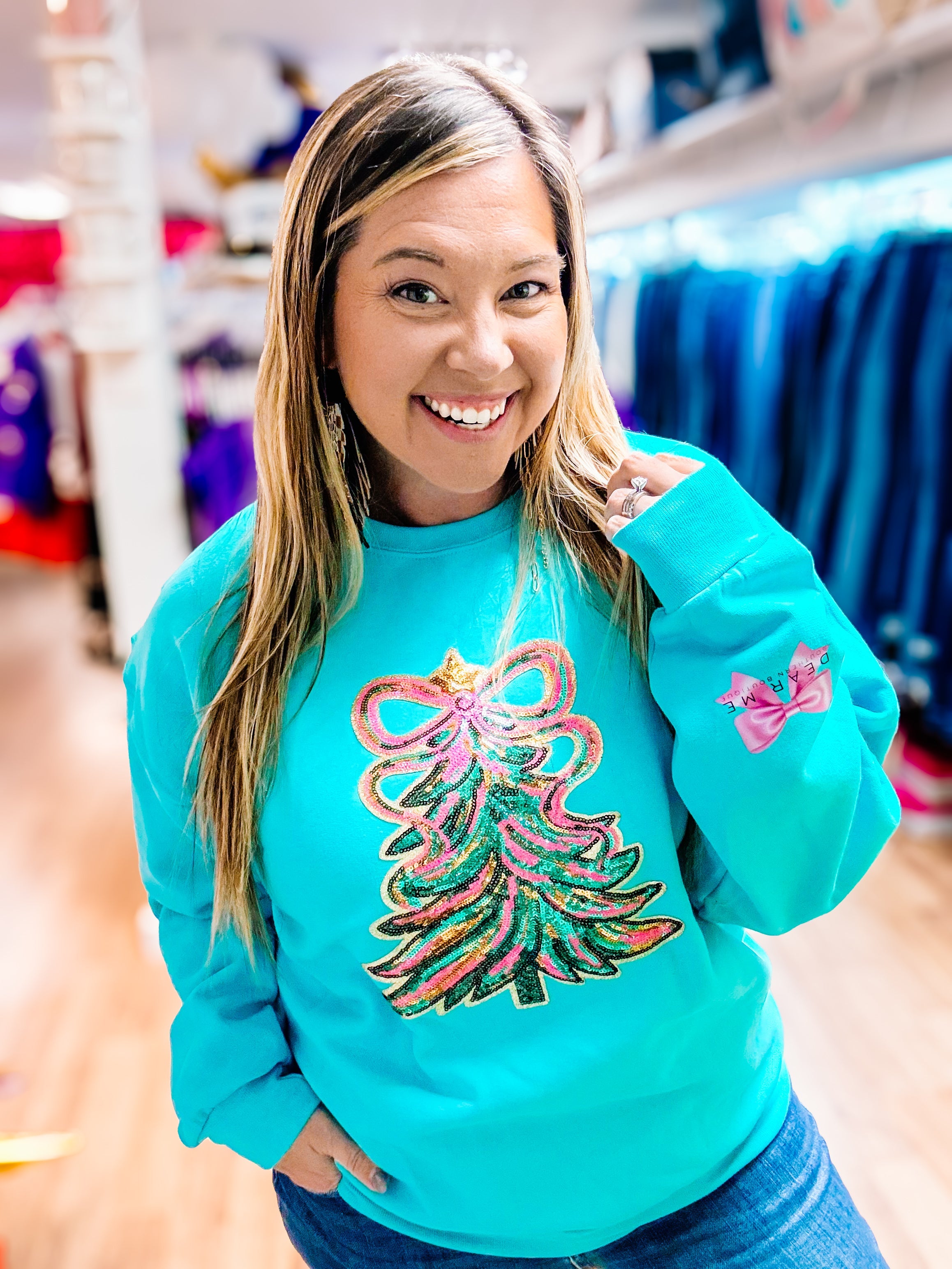 Merry & Minty Magic Sweatshirt-Graphic Tops-Dear Me Southern Boutique, located in DeRidder, Louisiana